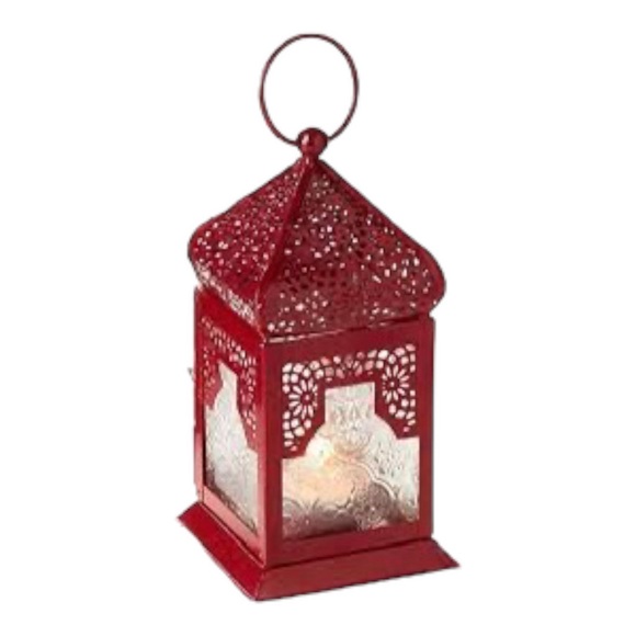 Fair Trade Maroon Moroccan Style Lantern - Picture 3 of 8